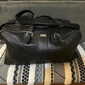 Coach Black Leather Duffel Bag Weekender — Excellent Condition